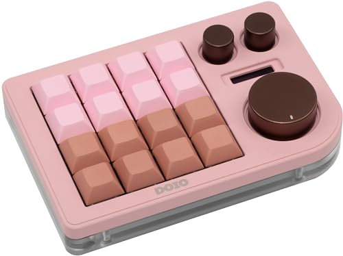 CutiePcs DOIO KB16 Aluminium-Makro-Pad Megalodon Triple Knob, VIA-kompatibel, Mini-Tastatur für Designer (Pink)
