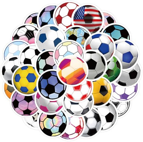 Soccer Stickers for Laptop (50 PCS),Gift for Children Teens Adults Girl Boys,Waterproof Stickers for Water Bottle,Football Vinyl Stickers for Scrapbook,Skateboard,Bike,Phone,Dairy