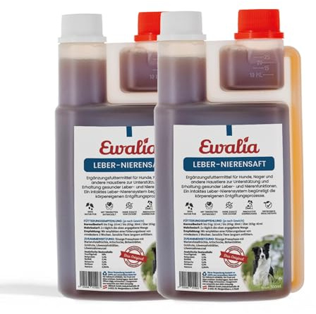 NEU! EWALIA Leber-Nierensaft für Hunde - Natürliche Unterstützung für Leber & Nieren - EIN Beitrag zur ganzheitlichen Gesundheit - mit Tierärzten entwickelt, 100% Natur pur - 2x500ml