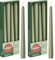 Bolsius Glatte Spitzkerzen - Grün - Set 4 Stück im Karton - Dekorative Haushaltkerzen - Brenndauer 7 Stunden - Unparfümierte - Natürliches Pflanzenwachts - Ohne Palmöl - 24,5 cm (Packung mit 2)