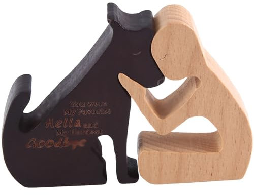 Graootoly Hunde-Familienstatue aus , Ornamente, Hundefamilienstatue, Hundefamilienstatue, handgefertigte Holzdekoration, Ornament, Kunsthandwerk, Kunst für Büro, Wohnzimmer ( + Welpe)