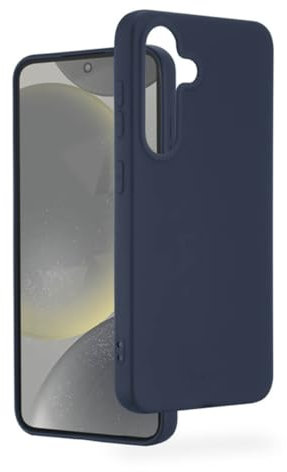 Hama Hülle für Samsung Galaxy S24 (Handyhülle, stoßfest, Kratzfest, Elegante Schutzhülle für Rückseite, weich, Slim, softe Oberfläche, Wireless Charging kompatibel) blau