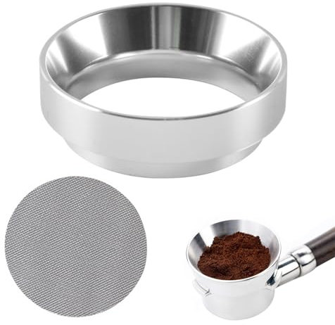 Aluminum Alloy Espresso Dosing Ring - 51mm Portafilter Funnel with Puck Screen for Barista, Home, Cafe