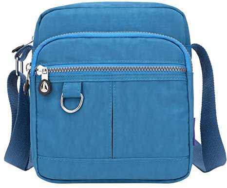 Klein Taschen Casual Nylon Geldbörse Handtasche Umhängetasche Wasserdichte Umhängetasche Handtasche für Frauen Sportleggings Damen Blickdicht Mit Taschen (Blue, One Size)