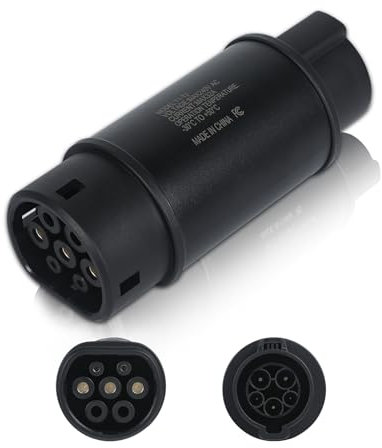 Qiping EV Ladeadapter Typ 1 auf Typ 2,Max 32A,240V AC,EV Adapter für Elektrofahrzeug Ladekabel Typ 1 SAE J1772 auf Typ 2 IEC 62196,Geeignet für eine Vielzahl von Ladeadaptern für Elektrofahrzeuge