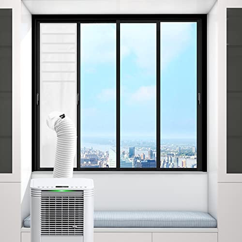 AOUQEE Kit de Sello de Ventana de Aire Acondicionado, Kit de Ventana Aire Acondicionado de Sujetador Adhesivo para Unidad de Aire Acondicionado Móvil, Secadora 25x62-92cm