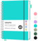 RETTACY Collegeblock A5 Kariert, Leichtgewicht Notizbuc, Blcok Ringbuch, 100gsm mit 160 Blatt / 80 Seiten zum Zeichnen, PVC Cover, zum Tagebuch, College, Konferenz, Reise, 14.8 x 21cm - Türkis