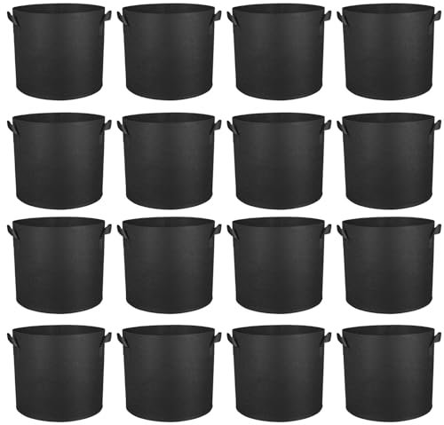 Eivdru 10 unidades de bolsas para plantas, 3 galones, maceta de tela de 11 l, macetas de tela no tejida con asas, bolsas de plantación para tomates, patatas, verduras, flores, balcón, jardín,