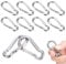 HonGien 10pcs M5 Carabiner Hooks Heavy Duty 304 Stainless Steel Carabiner Snap Hook Load-bearing carabiner Clip Carabiner Keychain Clips for Swing Outdoor Activity Camping Hiking Traveling