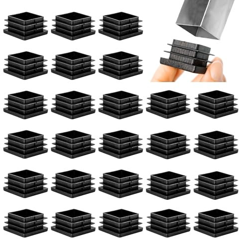 26 Stück Rohrstopfen 35x35 mm, Quadratischer Endkappe Schwarz, Fußkappen Lamellenstopfen für Vierkantrohr, Vierkant Endkappen aus PE Kunststoff für Rohrabdeckung von Stühlen, Regalen & Aluprofilen