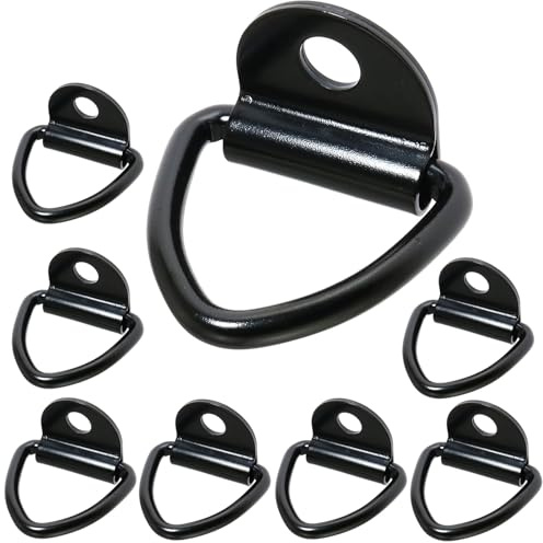 8 Pièces V Anneau Arrimage Acier Carbone, Crochet Arrimage Charge 400 kg, Ancrage D Convient pour Sécuriser Cargaison, Traction Anneaux Fixation pour Remorques, Voitures, Camions, Kayaks, Bateaux