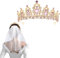 Kristall-Tiara Krone Hochzeit Tiara,Schleier Kurz Bridal Tüll Mit Kamm,Junggesellinnenabschied Hochzeit Schleier,Weißes Kleid Halloween,Halloween Kostüm Braut,Brautschleier,Horror Braut Kostüm