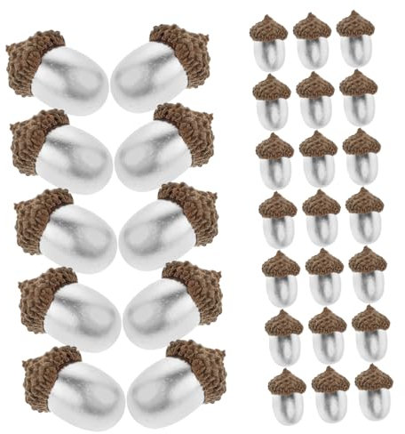Cabilock Foam Acorn Ornaments Set of 50 Realistic Christmas Decor for Diy Craft Projects