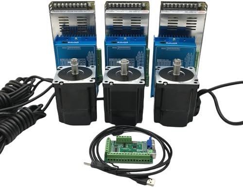3 Achsen Nema 34 Schrittmotoren 8,5 Nm 6A Nema34 86mm Closed Loop Stepper Motor & 18–80 VAC 18–110 V Treiber & 400W 60V Netzteil für CNC Controller Kit 3D-Drucker