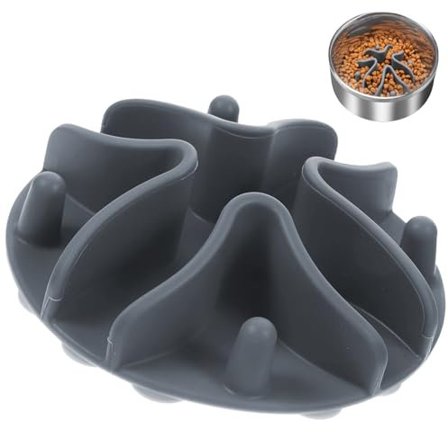 UOCAI Cuenco antiahogo para Gatos, Anti-Snare Perros Cuenco, 10x10x3cm Anti-Snare Perro Cuenco, Anti-Snare Gato Cuenco para mimar a Las Mascotas, la digestión, la protección de Asfixia （Grey）