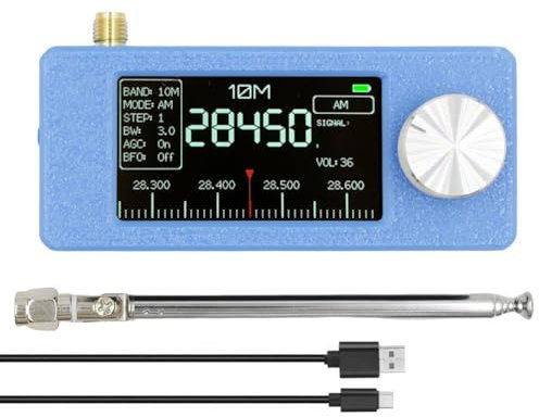 SI4732 Shortwave Radio Receiver Portable 0.5-108MHz Mini Radio, SI4732 Pocket Radio 0.5-108 MHz, Receiver, 1.9 Inch IPS Colour Display, AM FM LSB USB, 800 mAh Battery