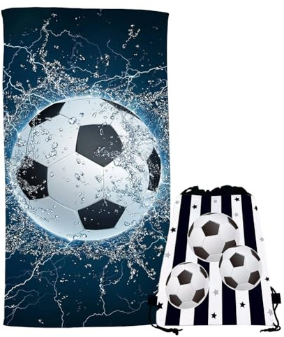 GVMJHYK Toalla De Fútbol 2pcs Toalla De Playa Personalizada, Toalla De Playa De Microfibra De Secado Rápido Toalla De Baño, Toallas Gimnasio, para Deporte Viajes Yoga Camping Playa, Gimnasio