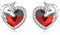 VONALA Einhorn Ohrringe Mädchen 925 Sterling Silber Kristall Herz Ohrstecker Schmuck Geschenke für Damen Kinder (Rot)