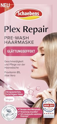 Schaebens Plex Repair pre-wash Haarmaske mit Glättungseffekt für Geschmeidigkeit und Pflege vor der Haarwäsche mit Provitamin B5 und Aloe Vera - VEGAN - 20 ml
