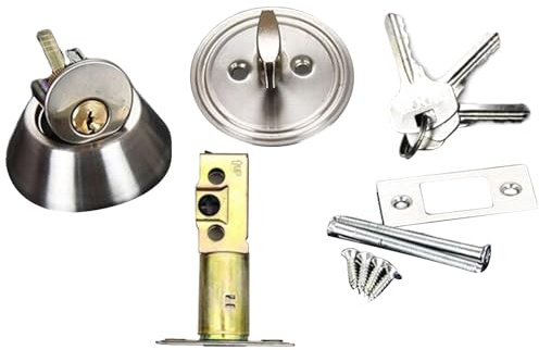 Stainless Steel Keyed Entrance Door Locks Entry with Keys Front Entrance Lockset Handleset Gate Hardware Round Entry Door Handle