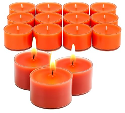 Candelo Duftteelichter Teelichter Winterorange 12 Stück, 8 Std | Weihnachtsduftkerzen, Sojawachs, vegane Kerzen, Advent, Winterdeko, transparente Hüllen, Winter, vegan, Kerzen