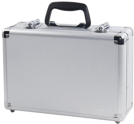 TISHITA RC Controller Aufbewahrungstasche RC Sender Koffer Tragbar Hochleistung Fernsteuerung Koffer Aluminium MDF Material für Modellflugplatz Ou, Silber