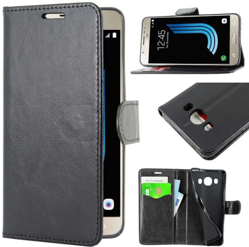 ebestStar - Coque Compatible avec Samsung J5 2016 Galaxy SM-J510F Etui PU Cuir Housse Portefeuille Porte-Cartes Support Stand, Noir [Appareil: 145.8 x 72.3 x 8.1mm, 5.2'']
