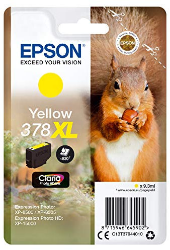 Epson EP64590 Original 378XL Tinte Eichhörnchen (XP-8500, XP-8600, XP-8605, XP-15000), gelb