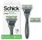 Schick Hydro 5 Sense Sensitive Skin Rasierer mit Shock Absorb Technologie für Männer, 1 Griff mit 2 Nachfüllungen
