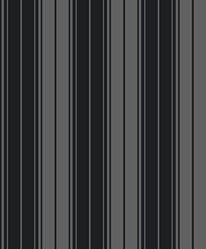 Holden Decor Black Clara Stripe Flock Glitzy Wallpaper