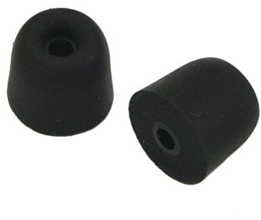 6 Packs (12 Pieces) 3mm Isolate Noise Memory Foam Earplugs Sleeves, In-Ear Moniter Earbud Tips T-100 (Medium, Black)