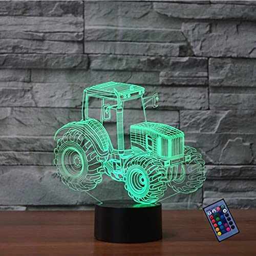 Kreative 3D Traktor Nacht Licht 16 Farben Andern Sich Fernbedienung USB-Strom Touch Schalter Dekor Lampe Optische Täuschung Lampe LED Lampe Tisch Kinder Brithday Weihnachten Geschenke
