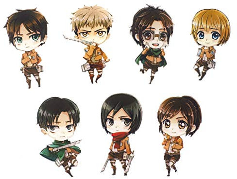 CoolChange Attack on Titan 7 Kühlschrank Magneten mit Chibi Figuren des Aufklärungstrupp