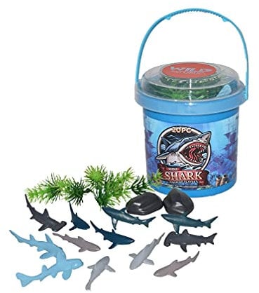 Wild Republic Adventure Bucket Mini Squalo, Secchielli Con Set Per Giocare Squalo, Animali Di Plastica, Regali Per Bambini, Perfetti Per Il Gioco Interattivo