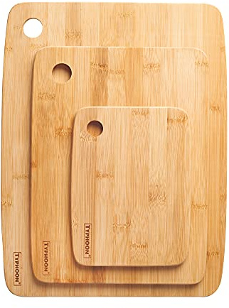 Viners Bamboo Chopping Board Set | 3 Pieces - 20cm, 25cm, 30cm | Natural Slimline Cutting Boards | for Meat, Vegetables, Bread & Food Prep