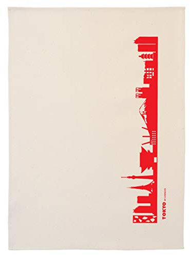 44spaces Tokyo Skyline Küchentücher Stadt Design rot, 50x70 cm Reine Baumwolle (Bio), Geschirrtücher für Exil-Japaner & Tokyo Fans, Geschenkidee Geburtstag Grill-Saison Garten-Fest Mitbringsel