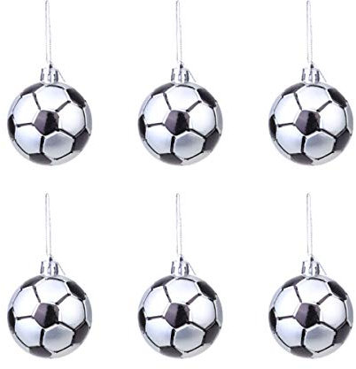 TOYANDONA 6 stücke hängen weihnachtsbaumschmuck Ornament Weihnachten fußball Ornamente Weihnachtskugel für Sport Thema weihnachtsfeiertag partydekorationen 6 cm