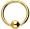 PIERCINGLINE Titan Klemmkugelring BCR Piercing Ring Lippe Ohr Tragus Helix Goldfarben 5 x 1,6 x 14 mm