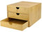 Bamboo Desktop Drawer Organiser – Slim 3 Drawer Storage Unit for Office, Stationery, Makeup & Crafts – Eco-Friendly Wooden Desk Tidy Box for Home or Work | M&W
