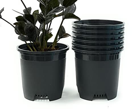 3 Gallon Nursery Pot Plastic Planters for Outdoor Indoor Plants Gardening Flower Pots 6-Pack Plant Pots with Drainage Holes