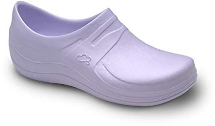 FELIZ CAMINAR - Zapatos Sanitarios Nebula/con Correa Antideslizantes y Cómodos/Anatómicos/Cocina, Sanidad, Hostelería (Malva 38)