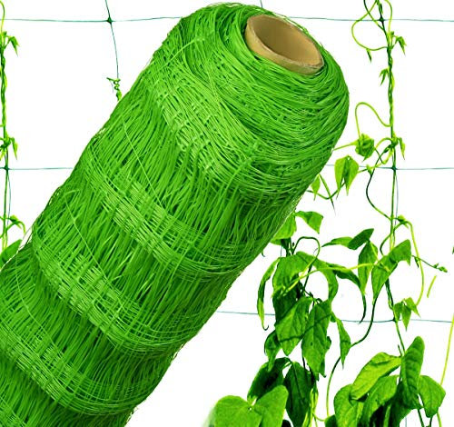MW.Shop.24 Ranknetz 1,7m x 20m mit großer Maschenweite für den perfekten Wachstum von Tomaten und Gurken Kletterpflanzen Rankhilfe für Garten und Gewächshaus
