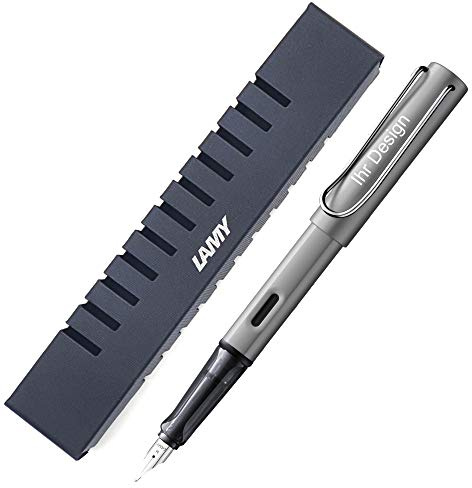 Lamy AL-star graphite Füllhalter 026, Federstärke F, mit Gravur (Lasergravur), V60