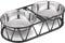 Navaris Gamelle Double Chat Chien - Lot 2X Bol en INOX avec Support métallique Stable 29 x 14 x 7 cm - Porte-gamelles pour Croquette Eau pâtée