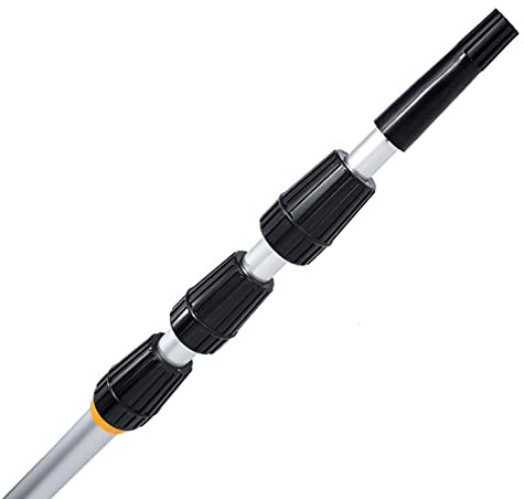 vom Pullach Hof Teleskopstange 8 Meter mit Schraubgewinde und Adapter Aluminiumstange Ausziehbar Teleskop Stange Gewinde
