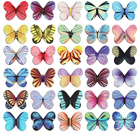 MWOOT 30 Stück Magnetische Lesezeichen,Schmetterling Form Bücher Magnet Seitenmarker,Magnetic Bookmarks Seiten Clips für Studenten Lesen(4.4x2.9cm,30 Stil)