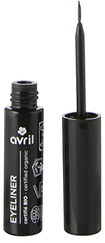 Avril - Eyeliner Bio - Pinceau Ultra Fin, Application Précise - Texture Fluide - 98% d'Origine Naturelle - Certifié Bio Cosmos Organic - Fabriqué en France - 3,5mm