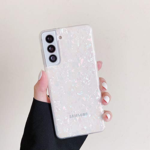 DEFBSC Hülle Für Samsung Galaxy S22, Schaltier Textur Marmor Handyhülle, Ultra dünn Weiches TPU Bumper Silikon Cover Stoßfest Muschel Marmor Schutzhülle - Blau