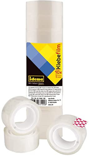 Idena 631040 - Klebefilm, 50 Stück 15 mm x 10 m, transparent