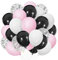 Humew 30 palloncini rosa neri da 30 cm con coriandoli argentati, perfetti per compleanni, matrimoni, baby shower, decorazioni per feste a tema principessa, per ragazze, donne, giovani donne